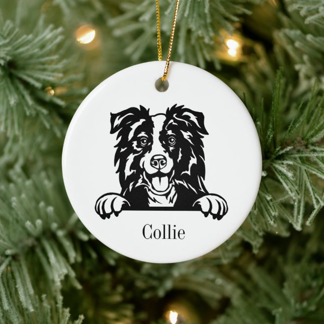 Gräns Collie hund Julgransprydnad Keramik (Träd)