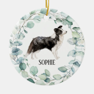 Gräns Collie Hund Julgransprydnad Keramik
