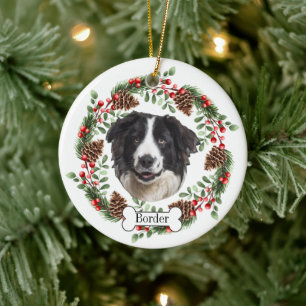 Gräns Collie hund Julgransprydnad Keramik