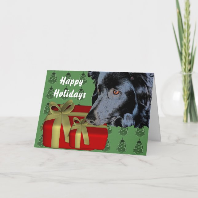 Gräns Collie Hund julkort Helgdag Helgkort (Framsida)