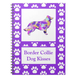 Gräns Collie Hund Kisses Silhouette Cute PPY&B Anteckningsbok