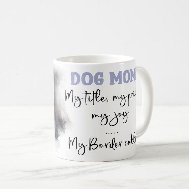 Gräns Collie Hund Mamma Kaffemugg (Framsida höger)