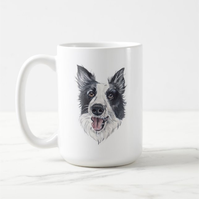 Gräns Collie Hund Mugg | 15 oz (Vänster)