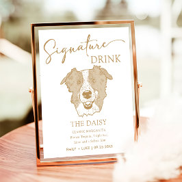 Gräns Collie Hund Namnteckning Drink-tecken Poster