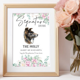 Gräns Collie Hund Namnteckning Drink-tecken Poster