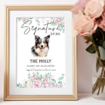 Gräns Collie Hund Namnteckning Drink-tecken