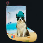 Gräns Collie Hund on Beach Liten Julstrumpa<br><div class="desc">Cute hund på stranden är en perfekt presentidé för någon som kärlek i hund aveln.</div>
