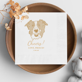Gräns Collie Hund Personlig Cheers Napkins Pappersservett