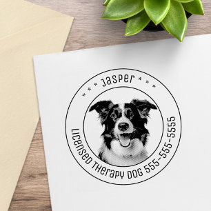 Gräns Collie Hund Pet Photo Round Stämpel