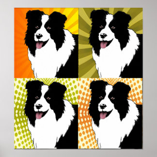 Gräns Collie Hund-popup-bilder Poster originalteck