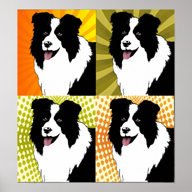 Gräns Collie Hund-popup-bilder Poster originalteck (Framsidan)