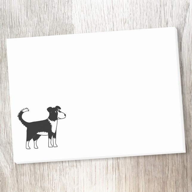 Gräns Collie Hund Post-it Block (Welsh border collie sheepdog Post-it sticky notes)