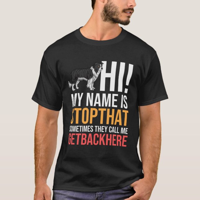 Gräns Collie Hund Puppies Owner 2 T Shirt (Framsida)
