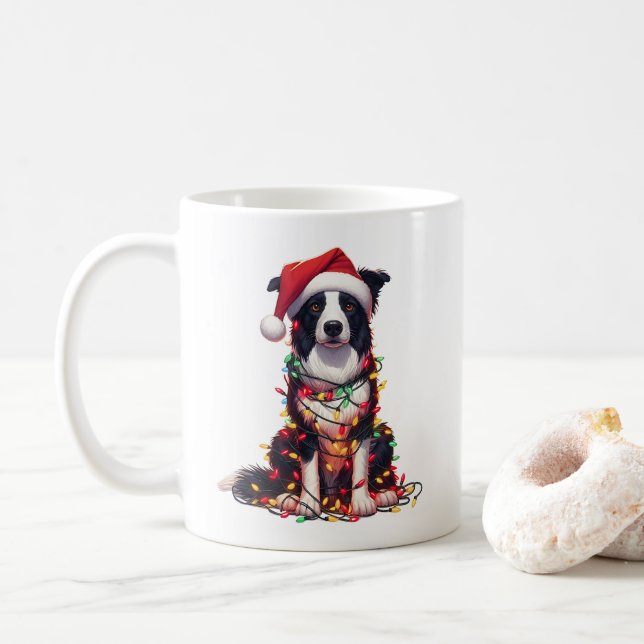 Gräns Collie Hund Puppy Jul Kaffemugg (Med munk)