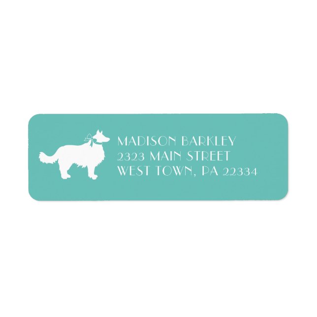 Gräns Collie Hund Puppy Returadress Etikett (Framsidan)