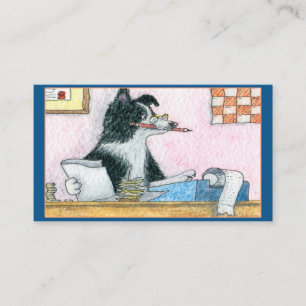 Gräns Collie-hund redovisar skattedeklaration Visitkort
