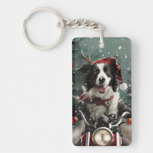 Gräns Collie Hund Riding Motorcykel jul (Framsidan)