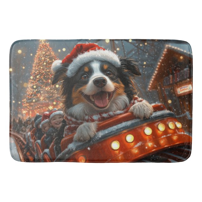 Gräns Collie Hund Roller Underlägg jul Badrumsmatta (Framsidan)