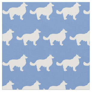 Gräns Collie Hund Silhouette Pet Light Blue Tyg