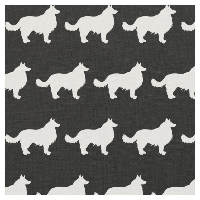 Gräns Collie Hund Silhouette Pet Tyg (Närbild)