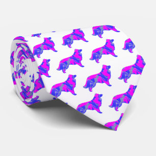 Gräns Collie Hund Silhouette Rosa&Blue White Slips