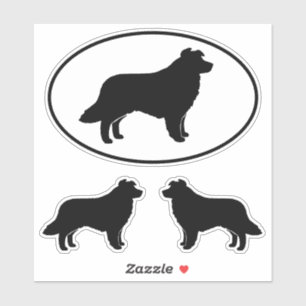 Gräns Collie Hund Silhouette Vinyl Sticker Set Klistermärken