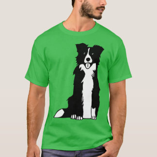 Gräns Collie Hund Sitta T Shirt