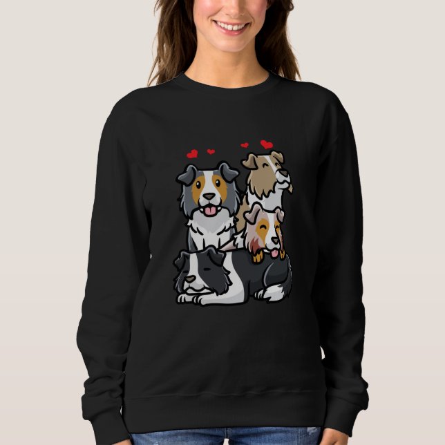 Gräns Collie Hund T Shirt (Framsida)