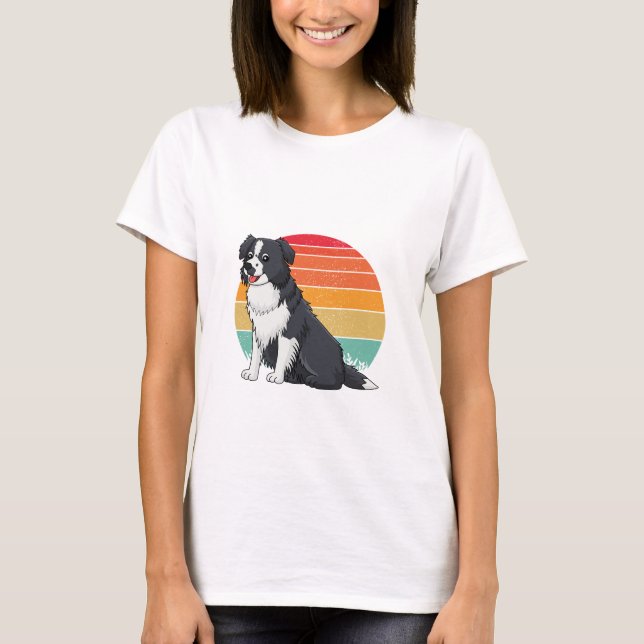 Gräns collie hund t shirt (Framsida)
