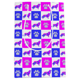 Gräns Collie Hund & Tass Shock rosa & Blue