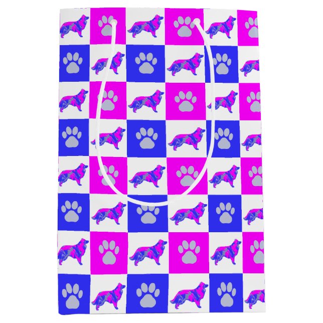 Gräns Collie Hund & Tass Shock rosa & Blue (Framsidan)