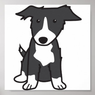 Gräns Collie Hund Tecknad Poster