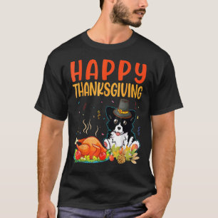 Gräns Collie Hund Titta på Turkiet Kött Lycklig T Shirt