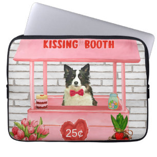 Gräns Collie Hund Valentine Day Kissing Booth Laptop Fodral