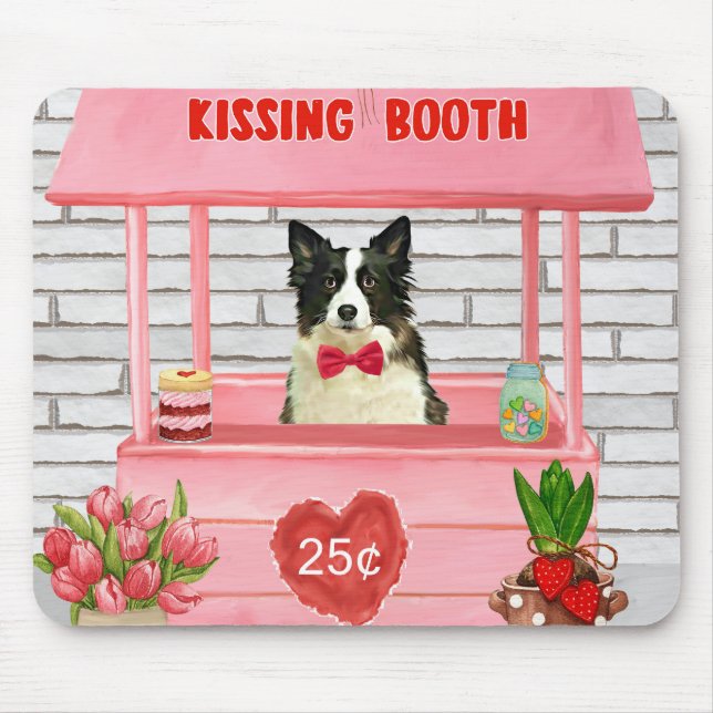 Gräns Collie Hund Valentine Day Kissing Booth Musmatta (Framsidan)