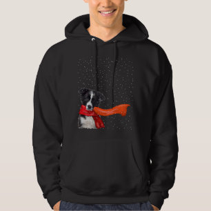 Gräns Collie Hund Vinterjulsöglare Julafton Pe Hoodie