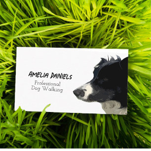 Gräns Collie Hund Walking/ Groomer Affärskort Visitkort