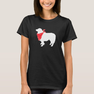 Gräns Collie Hund Wearing Red Bandana T Shirt