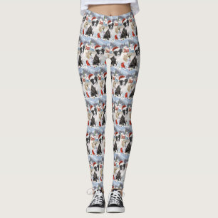 Gräns Collie Hund Winter Wonderland jul Joy Leggings