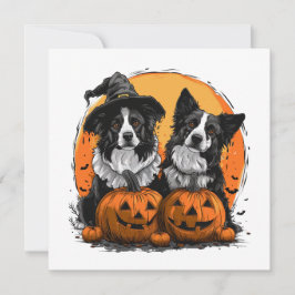 Gräns Collie Hundar Halloween Jack o lantern Inbjudningar