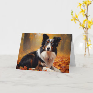 Gräns Collie i Höst löv Fall Inspire Kort