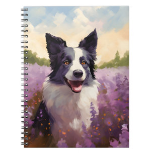 Gräns Collie i Lavender fält Anteckningsbok