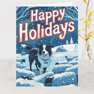 Gräns Collie i Snö jul Kort