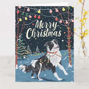Gräns Collie i Snö jul Kort