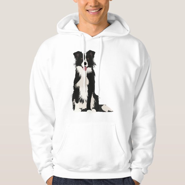 Gräns Collie Illustration! Hoodie (Framsida)