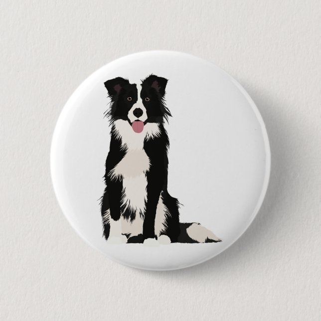 Gräns Collie Illustration! Knapp (Framsida)