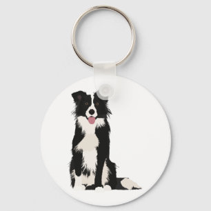 Gräns Collie Illustration! Nyckelring
