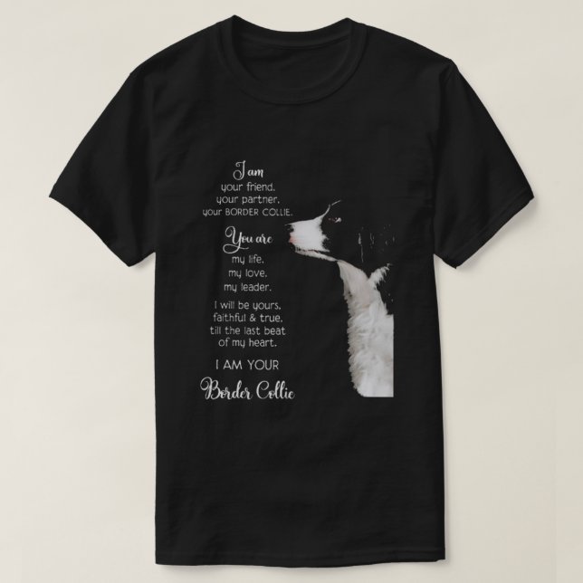 Gräns Collie Im din vän T Shirt (Design framsida)