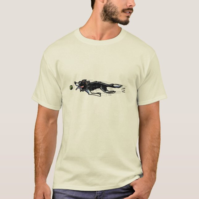 Gräns Collie in Action Tee Shirt (Framsida)