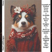 Gräns Collie in Festive Red Scarf EE2L Decoupage